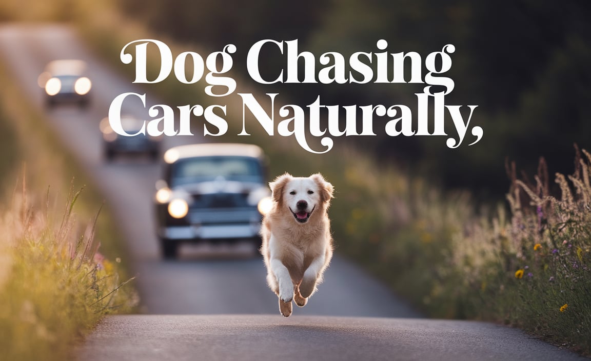 dog chasing cars naturally
